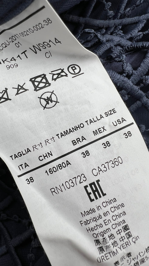 Canotta in pizzo blu