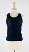 Top in maglia blu navy