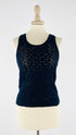 Top in maglia blu navy