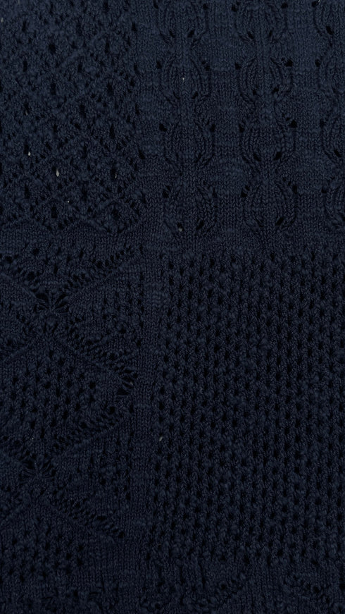 Top in maglia blu navy