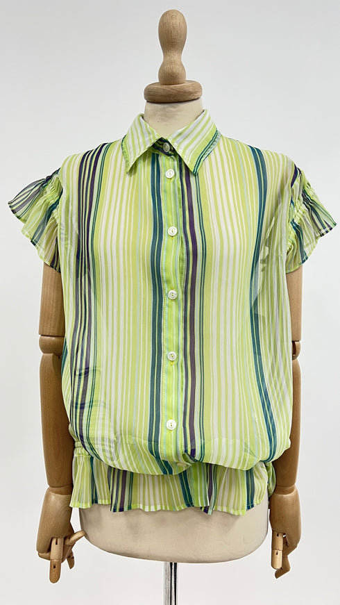 Camicia vintage in voile a righe
