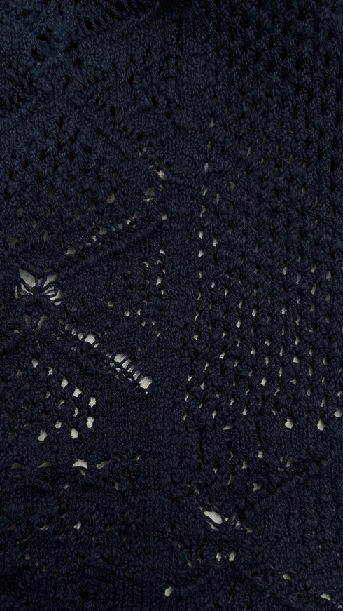 Top in maglia blu navy