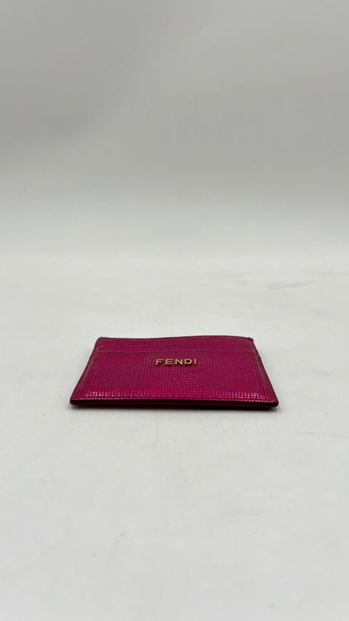 Portacarte fucsia metallizzato