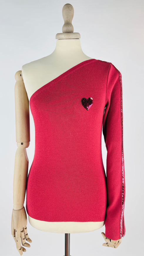 Maglia monospalla cuore