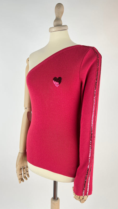 Maglia monospalla cuore