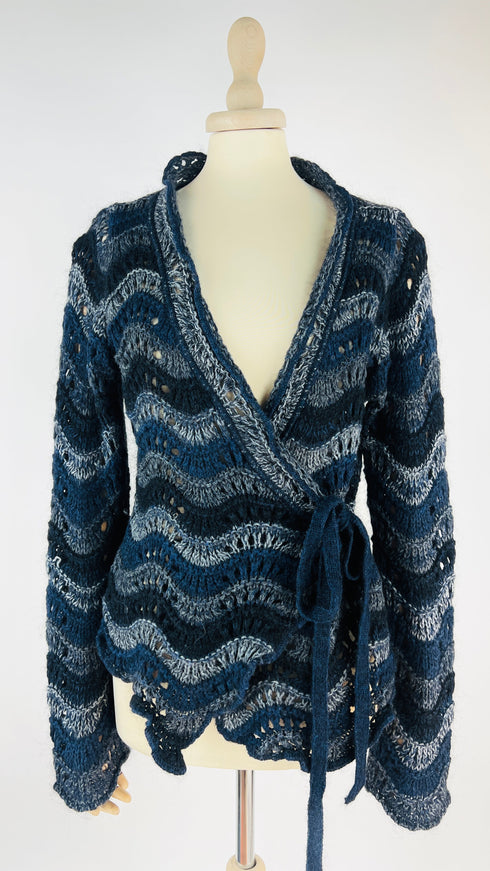 Cardigan righe ondulate