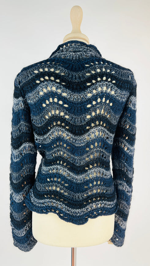 Cardigan righe ondulate