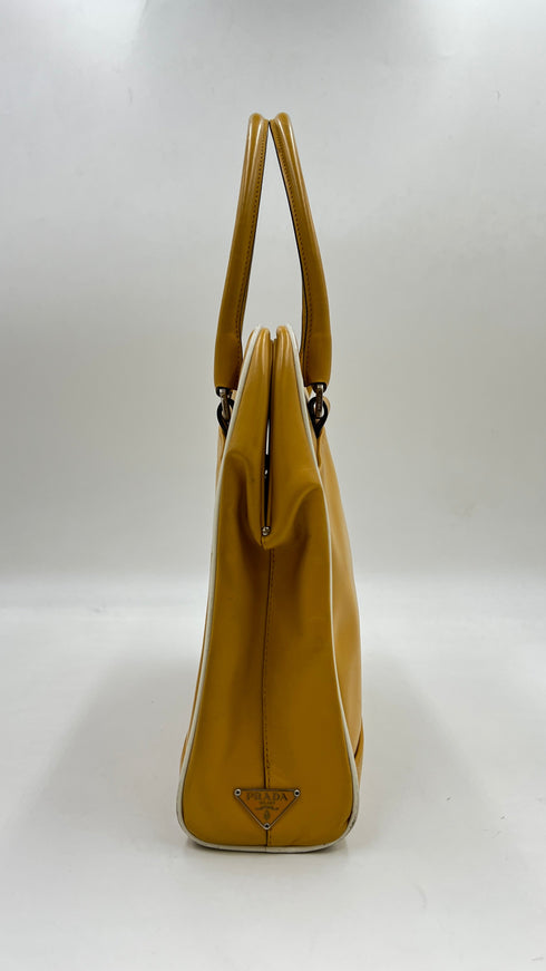 Borsa in pelle color senape