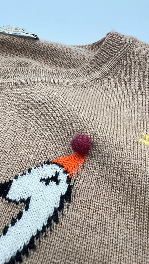 Maglia in lana con cigno