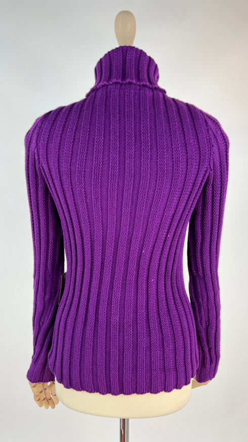 Dolcevita con inserti in pelle