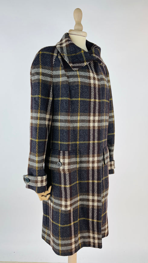 Cappotto in lana check