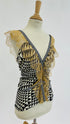 Top smanicato con scollo a V