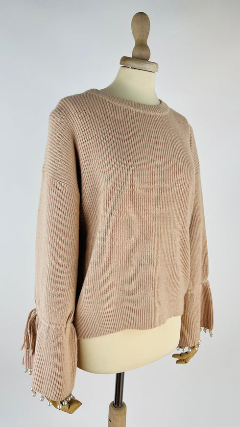 Maglia girocollo con perline