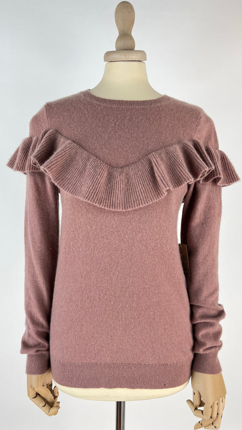 Maglia in cashmere con rouche
