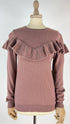 Maglia in cashmere con rouche