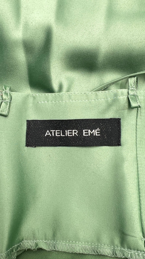 Abito lungo in raso con stola