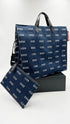 Borsa a mano in denim logato
