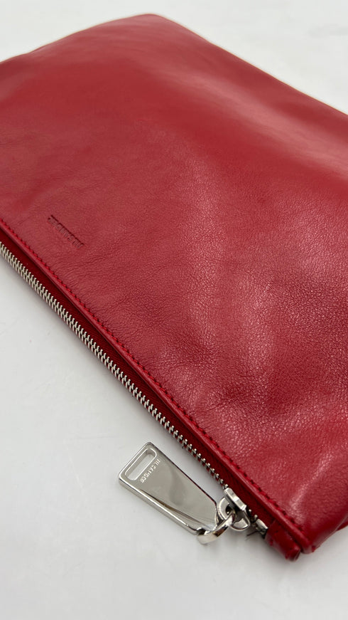 Pochette in pelle rossa