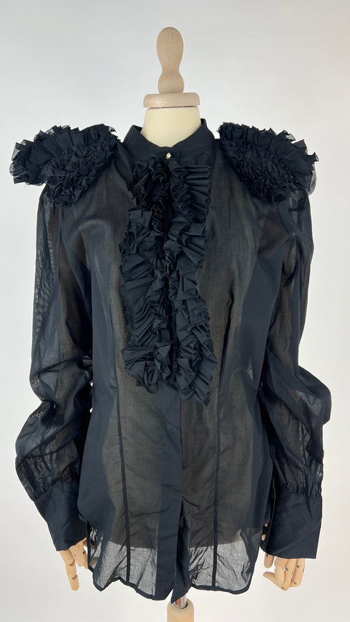 Camicia con rouches con cartellino