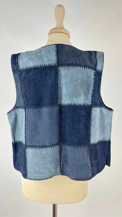 Gilet in suede con cartellino