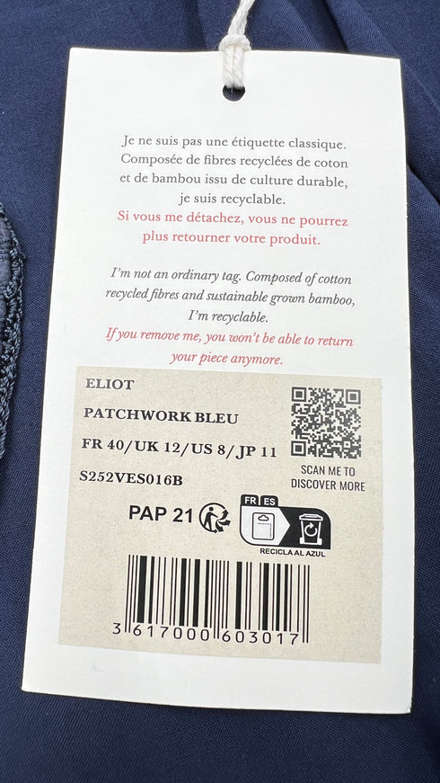 Gilet in suede con cartellino