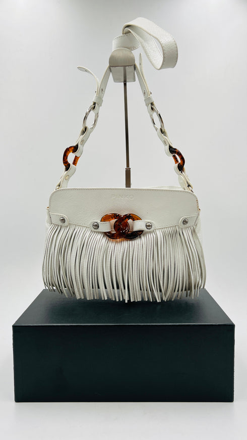 Borsa a spalla/mano in pelle bianca