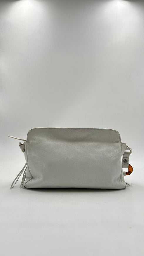 Borsa a spalla/mano in pelle bianca