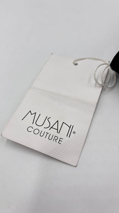 Abito midi con volant e inserti lamé