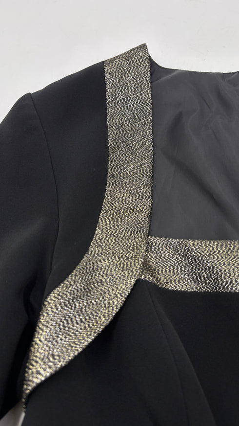 Abito midi con volant e inserti lamé