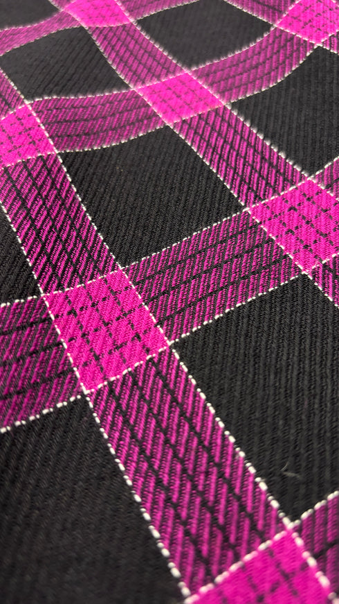 Abito midi check dettagli costine