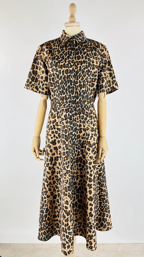 Abito midi chemisier animalier