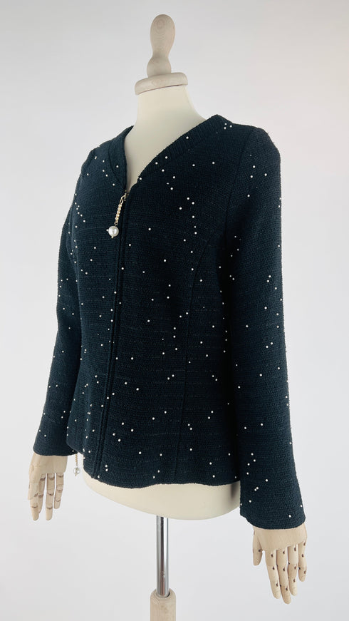 Giacca nera con micro-perline