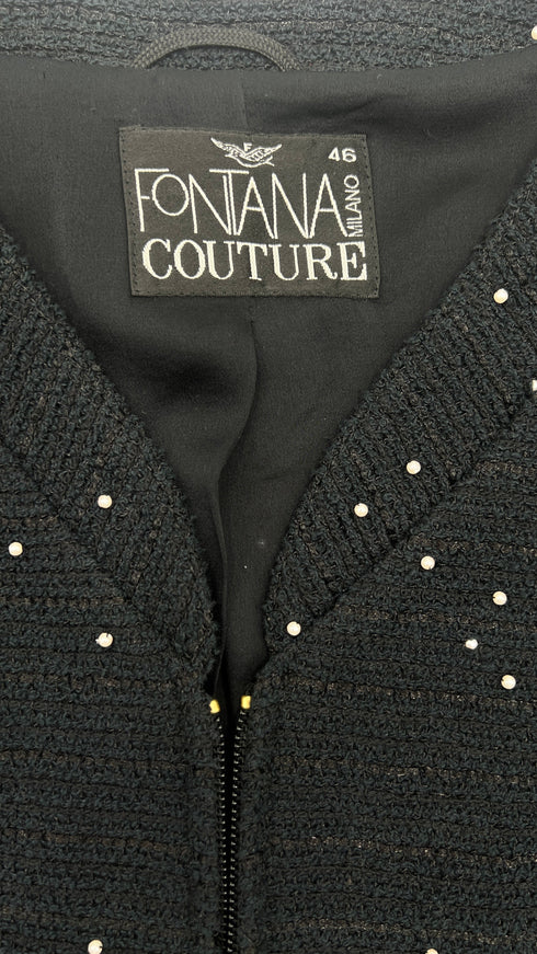 Giacca nera con micro-perline