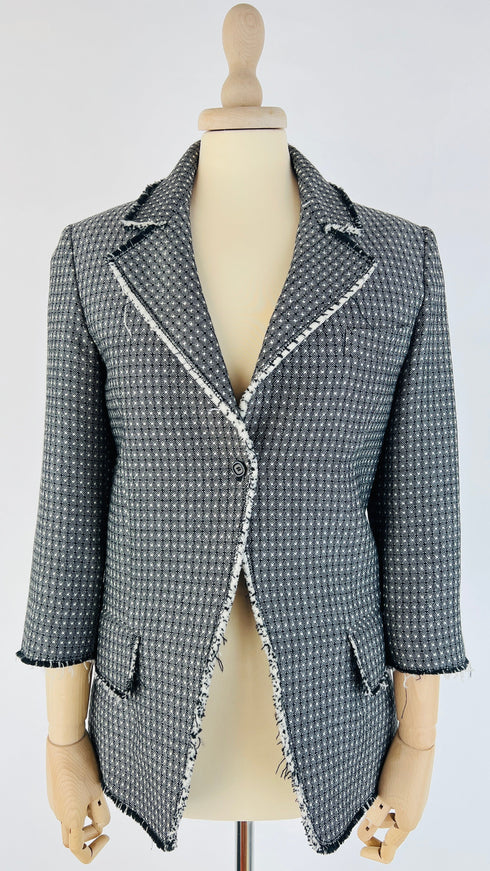 Blazer lana sfrangiata