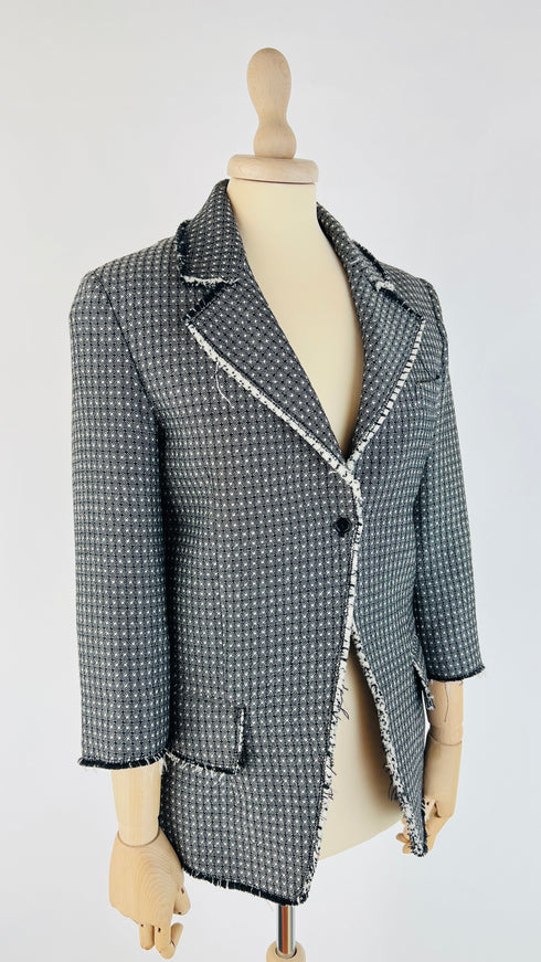 Blazer lana sfrangiata