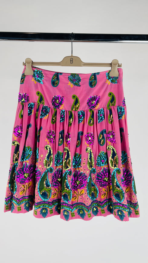 Gonna corta paisley e paillettes