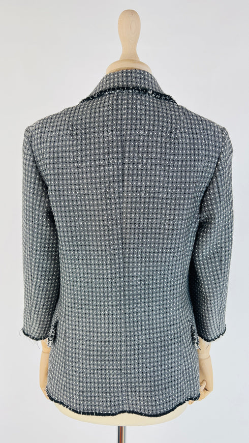 Blazer lana sfrangiata