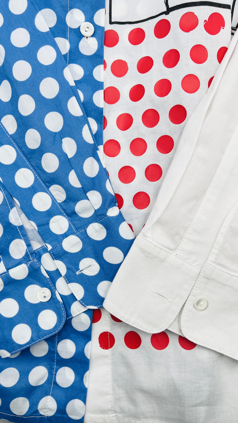 Camicia a pois in cotone
