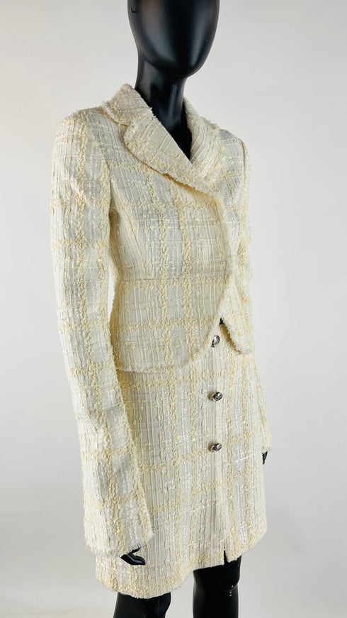Completo tweed bianco