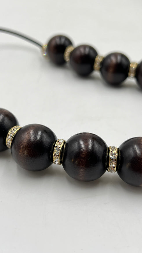 Collana sfere legno
