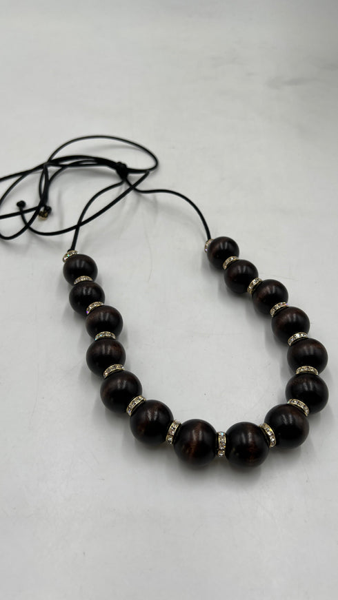 Collana sfere legno