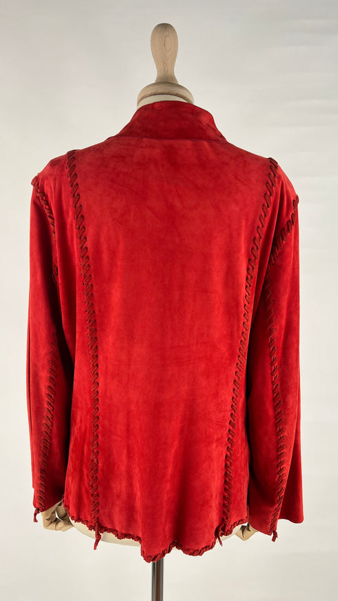 Giacca in suede rossa