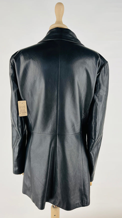 Giacca lunga in pelle vintage