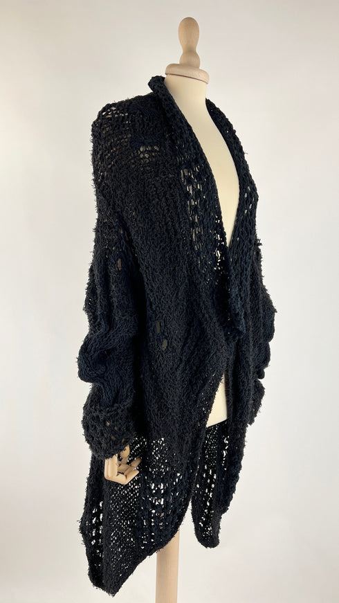 Cardigan oversize lungo nero