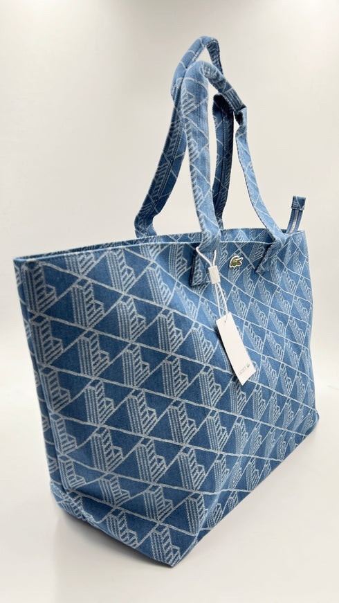 Borsa maxi in denim con cartellino