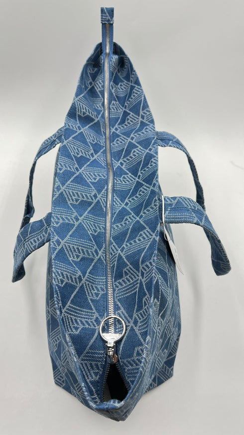 Borsa maxi in denim con cartellino