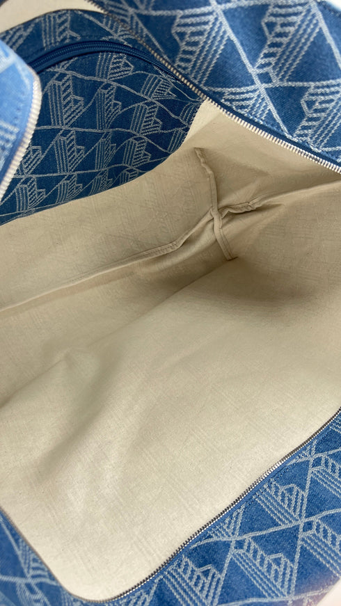 Borsa maxi in denim con cartellino