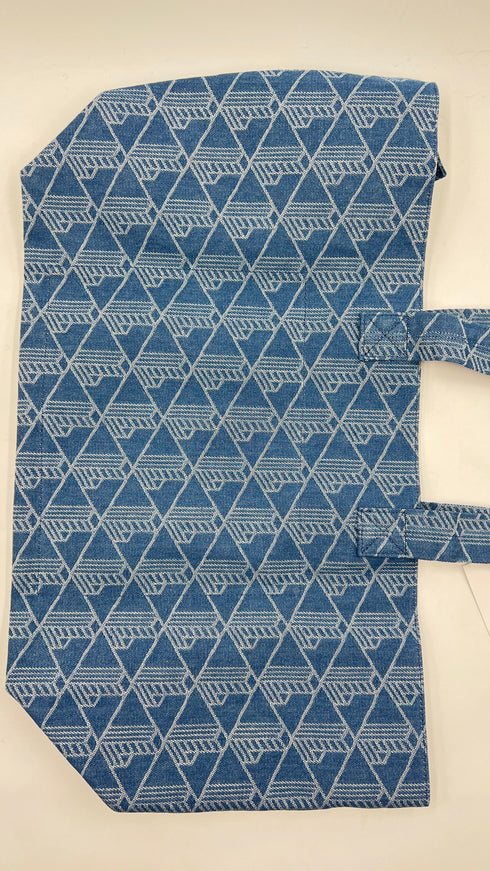 Borsa maxi in denim con cartellino