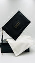 Pochette pelle nera martellata