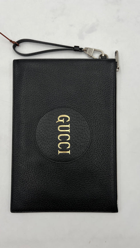 Pochette pelle nera martellata